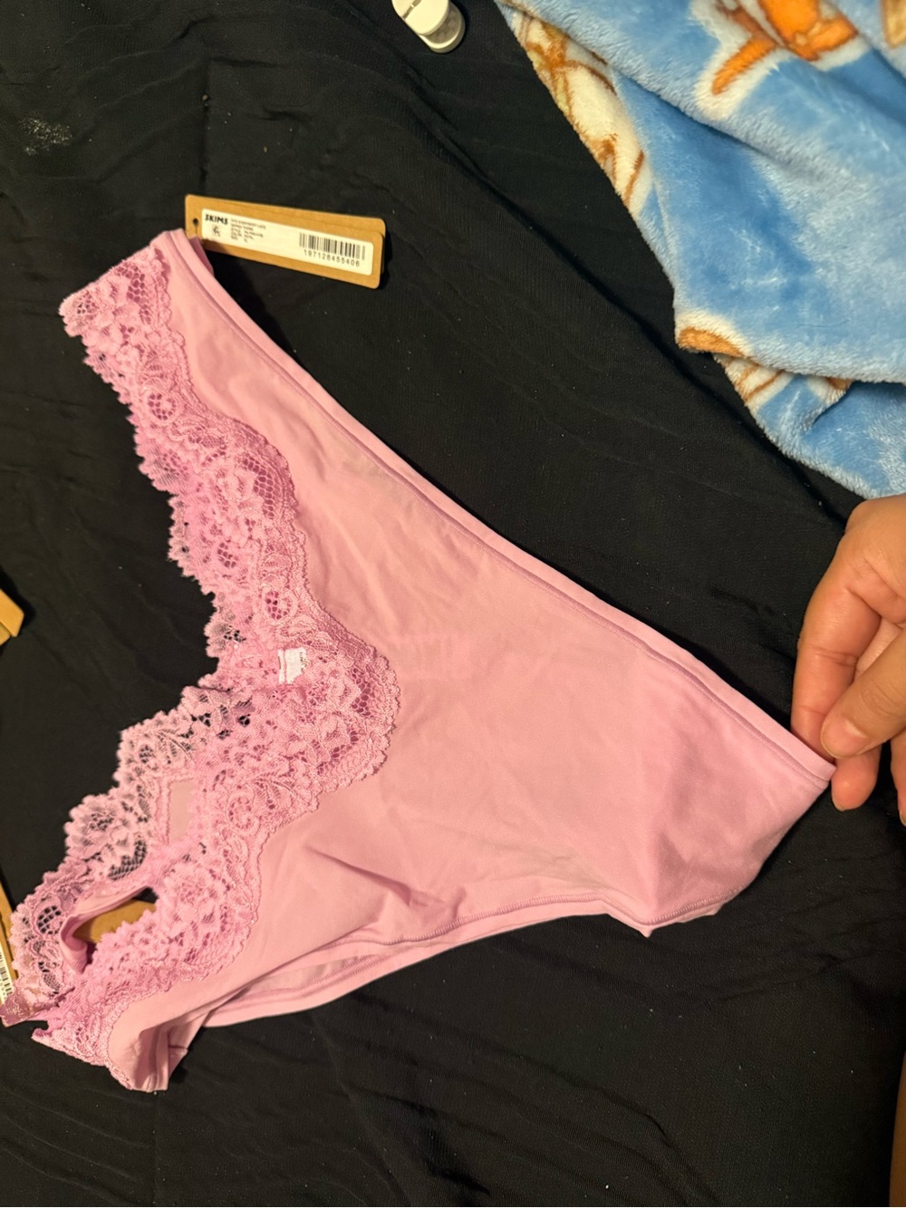 SKIMS Light Pink Lace-Trim Bikini Panty